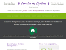 Tablet Screenshot of domaine-des-cigalines.fr